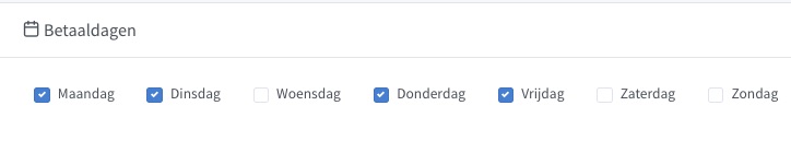 Betaaldagen instellen