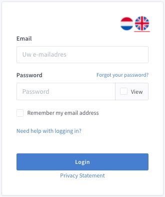 Forgot password link on the login page