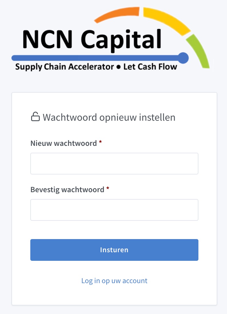 Nieuw wachtwoord instellen